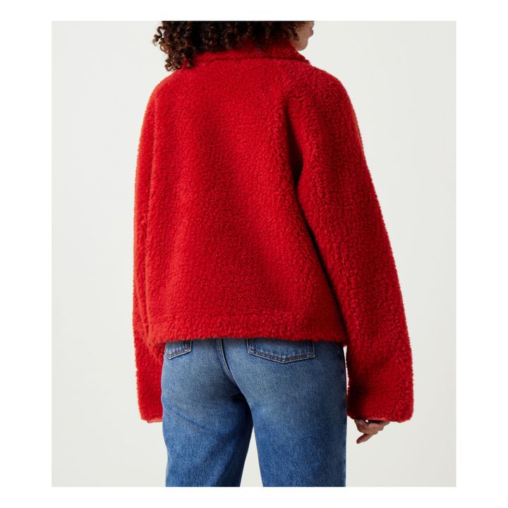 Vesper Faux Fur Coat | Rosso- Immagine del prodotto n°2