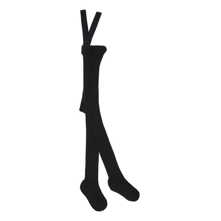 Collants à Bretelles Coton Bio | Noir- Image produit n°0