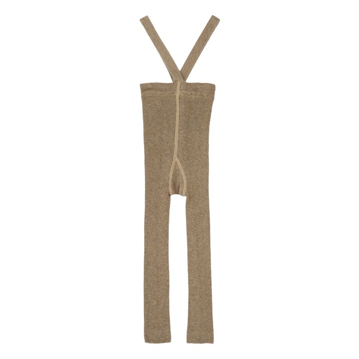 Collants à Bretelles Coton Bio Sans Pieds | Camel- Image produit n°0