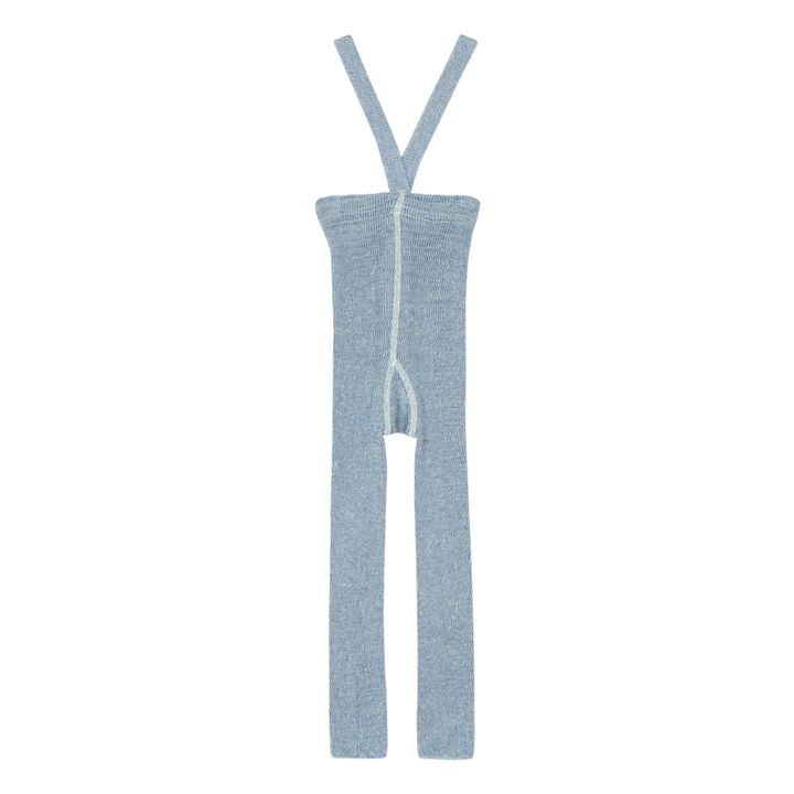 Collants à Bretelles Coton Bio Sans Pieds | Bleu- Image produit n°0