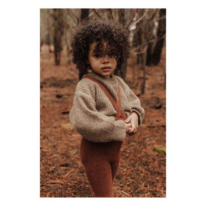 Warmy Organic Cotton Footless Suspender Tights | Rust- Product image n°2