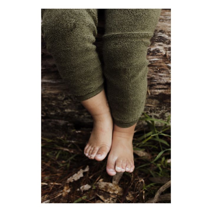 Warmy Organic Cotton Footless Suspender Tights | Green- Product image n°3
