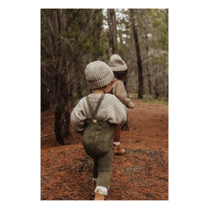 Warmy Organic Cotton Footless Suspender Tights | Green- Product image n°4