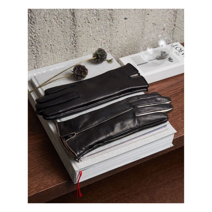 Gants Essentials Cuir Doublure Cachemire | Noir- Image produit n°4