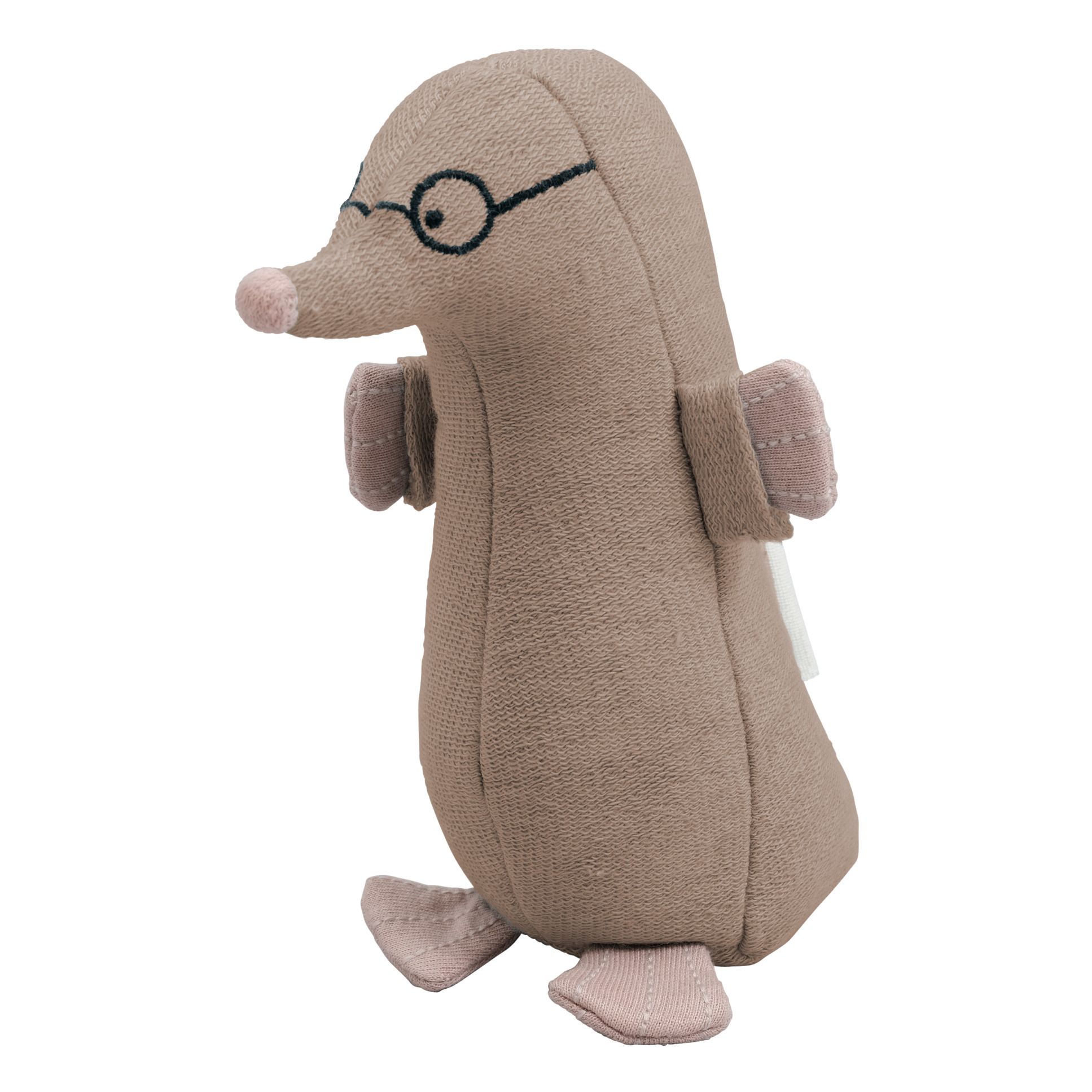 Hochet en coton bio Marvin la taupe | Beige- Image produit n°0