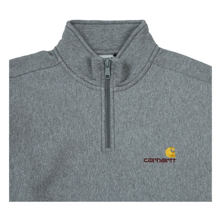 Sweat Zippé Script | Grigio chiné- Immagine del prodotto n°1