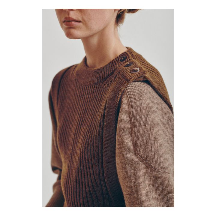 Pull Sans Manches Mérinos Everdine - Collection Femme | Ochre- Product image n°1