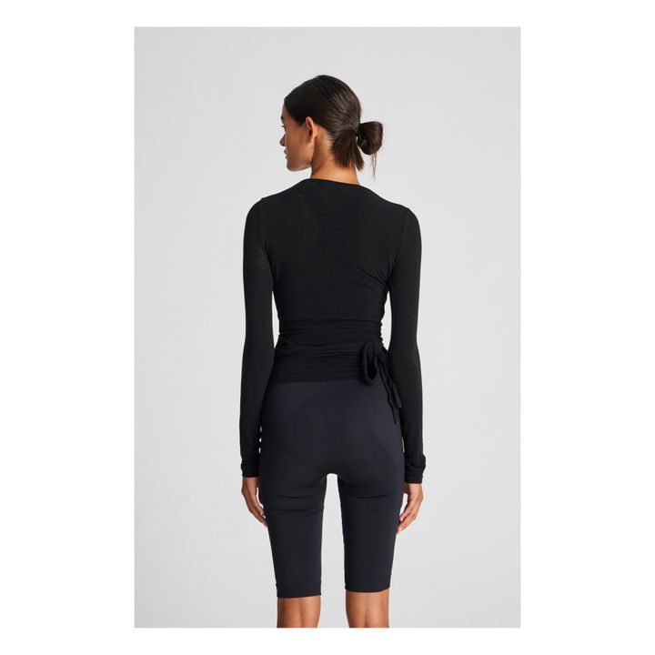 Cardigan Cache-Cœur Anne Laine | Noir- Image produit n°2