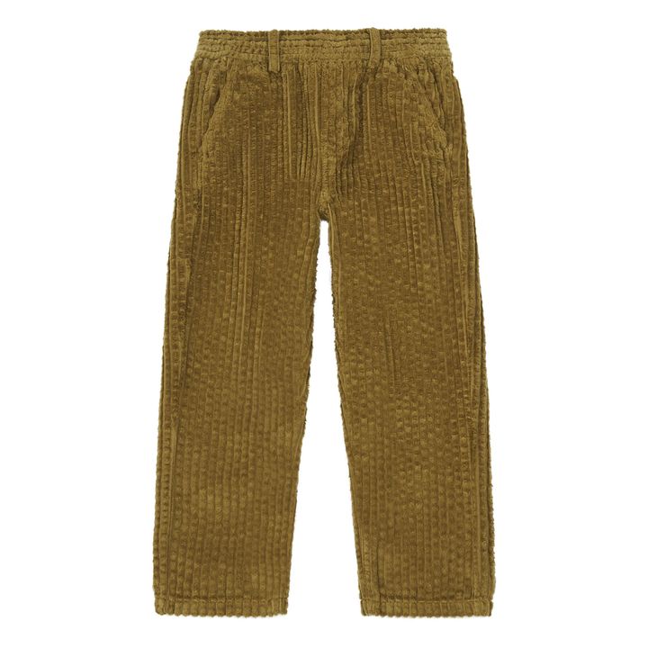 Pantalon Taille Elastiquée Velours Côtelé Bio | Marron- Image produit n°0