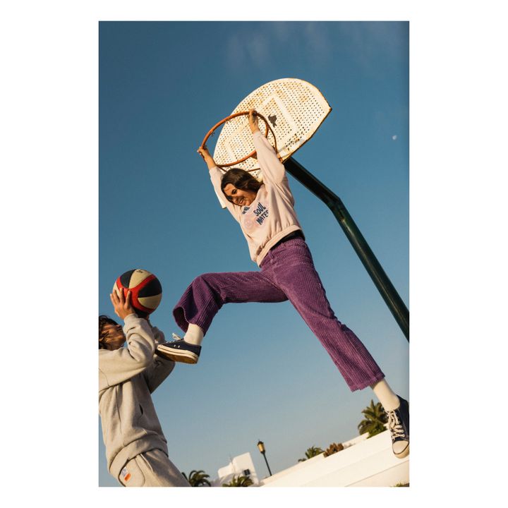Organic Corduroy Wide Leg Trousers | Violett- Produktbild Nr. 1