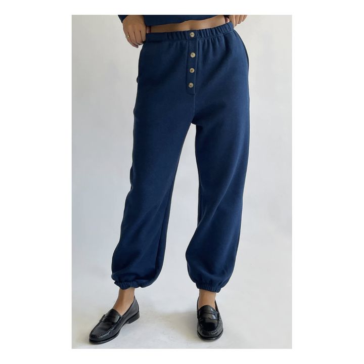 Organic Cotton Button-Up Joggers | Azul Marino- Imagen del producto n°1