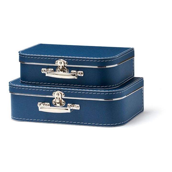 Aufbewahrungskoffer aus Karton - 2er-Set | Blau- Produktbild Nr. 0