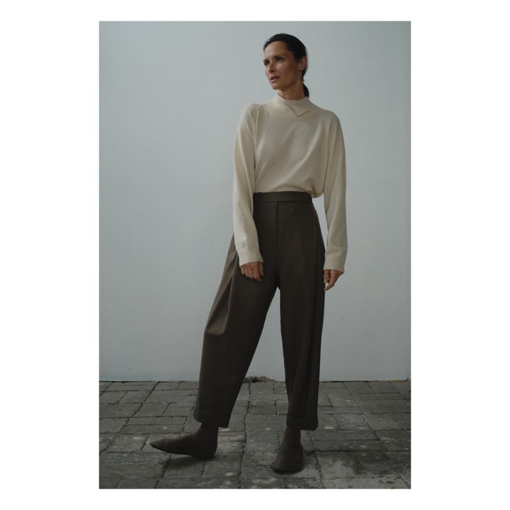Cashmere Roll Neck Jumper | Naturale- Immagine del prodotto n°1