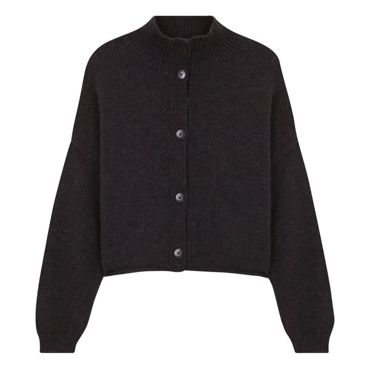 Boyfriend Wool and Alpaca Cardigan | Grigio- Immagine del prodotto n°0