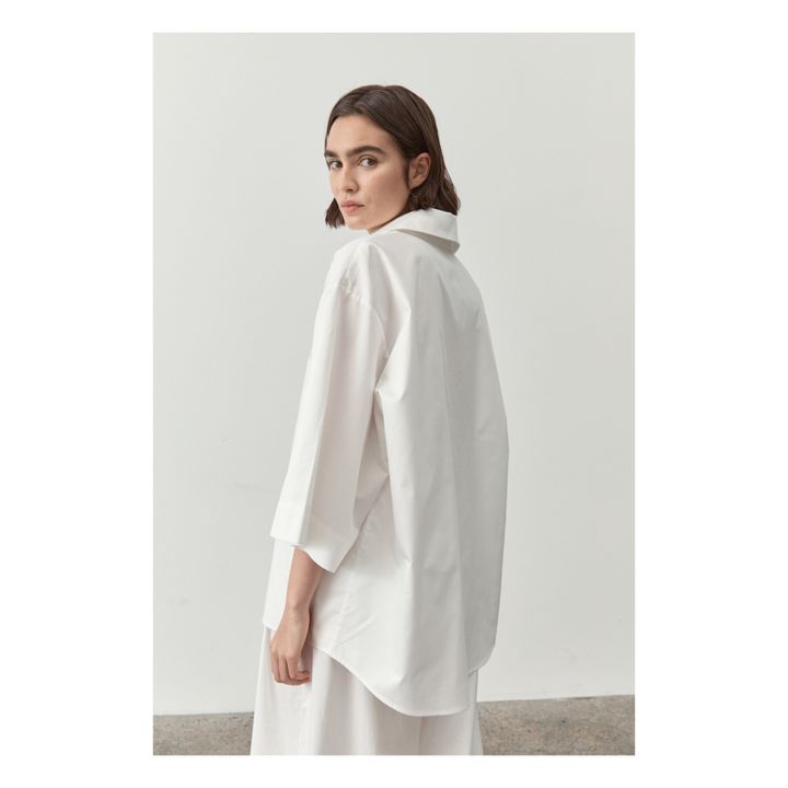 Camicia con maniche a 3/4 | Bianco- Immagine del prodotto n°4