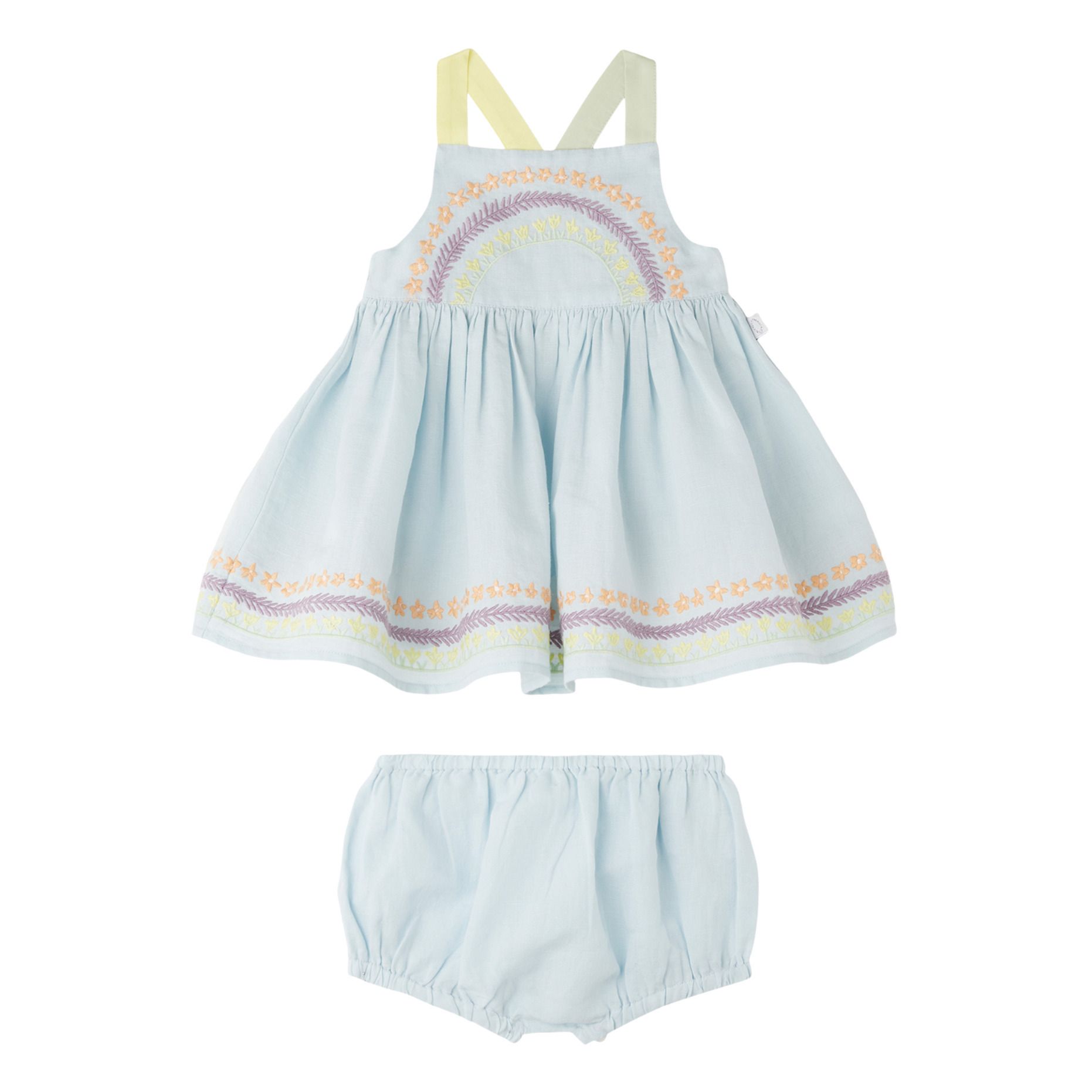 Vestido de popelina con tirantes | Azul Cielo- Imagen del producto n°0