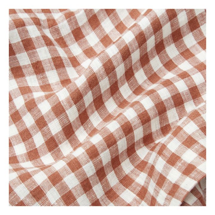 Nappe en lin lavé vichy | Rouge brique- Image produit n°4