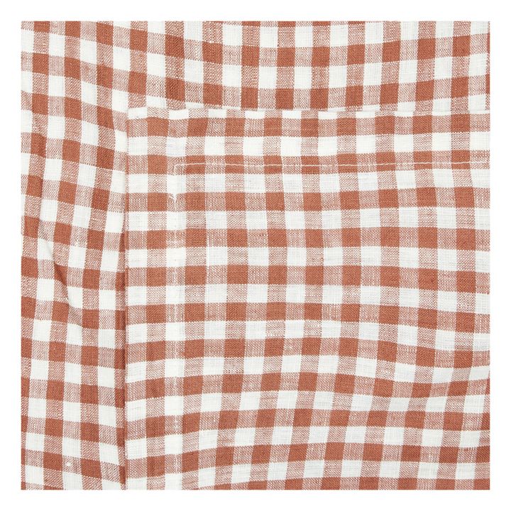 Nappe en lin lavé vichy | Rouge brique- Image produit n°3