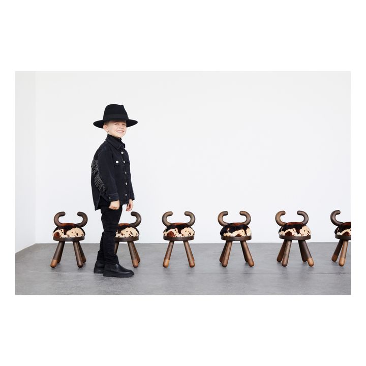 Cowhide Oak and Walnut Chair by Takeshi Sawada | Bois foncé- Product image n°5