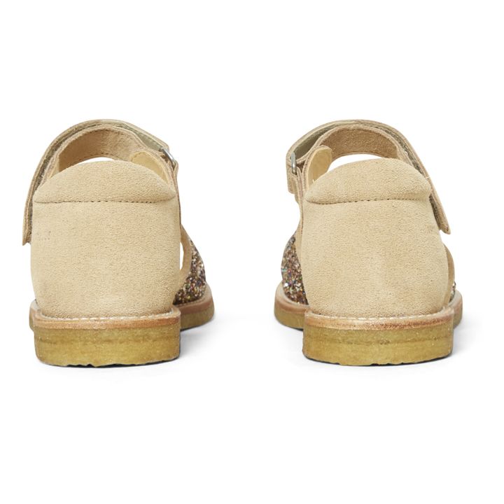 Glitter Suede Velcro Sandals | 02 Beige- Produktbild Nr. 2