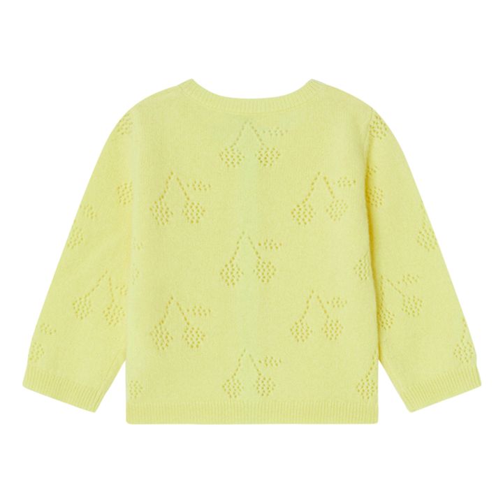 Strickjacke aus Kaschmir mit Ajourmuster Kirschen Tibile | Blasses Gelb- Produktbild Nr. 2