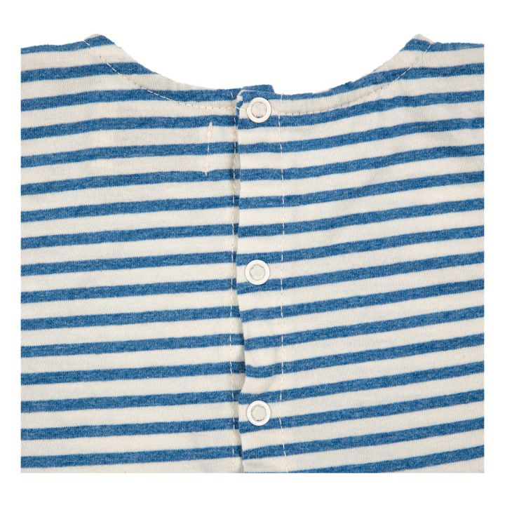 Striped Organic Cotton Jumpsuit | Navy blue- Product image n°2