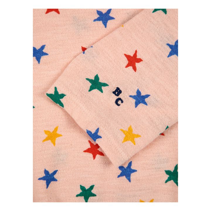 Stars Textured Organic Cotton Cropped T-Shirt | Rosa Palo- Imagen del producto n°1