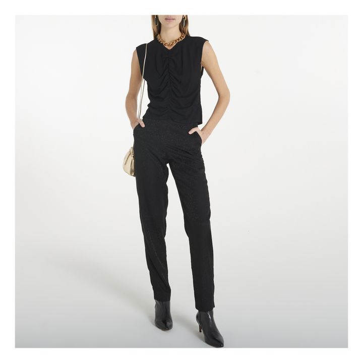 Fruncido Top | Negro- Imagen del producto n°1