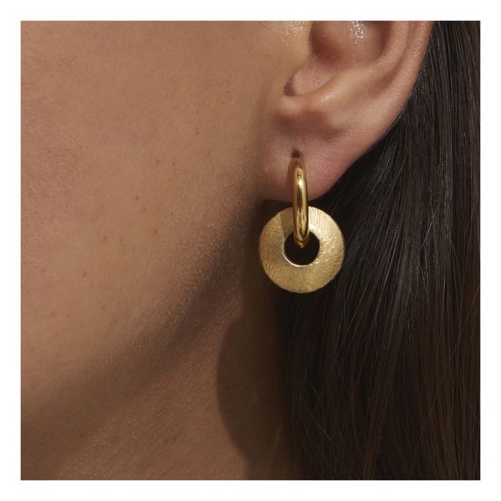 Boucles d'Oreilles Donut et Strasses | Doré- Image produit n°3
