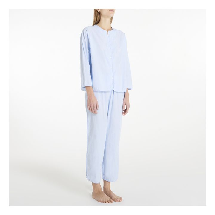 Organic Cotton Poplin Pyjamas | Azzurro- Immagine del prodotto n°1