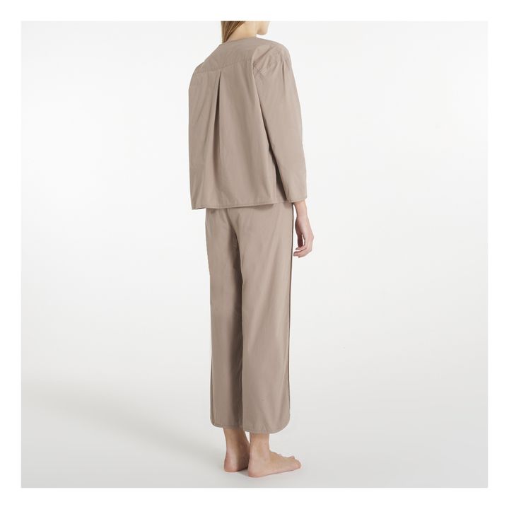 Pyjama Popeline de Coton Bio | Marron- Image produit n°2