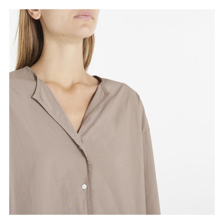 Pyjama Popeline de Coton Bio | Marron- Image produit n°3