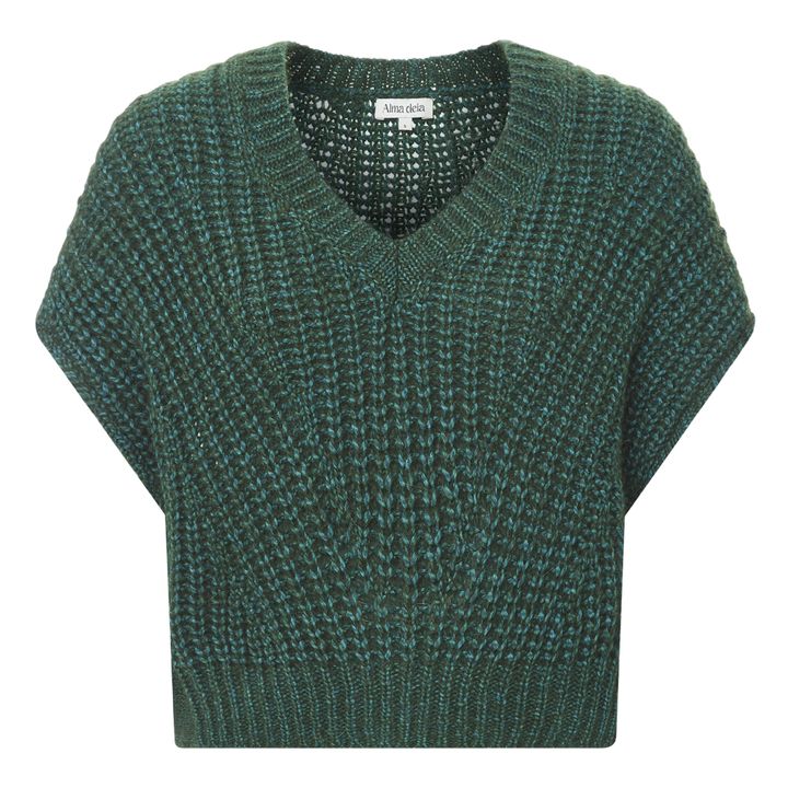Sleeveless V-Neck Alpaca Sweater | Verde- Immagine del prodotto n°0