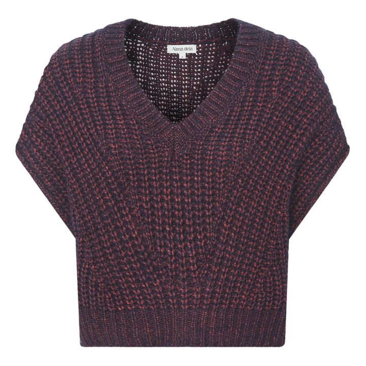 Sleeveless V-Neck Alpaca Sweater | Prugna- Immagine del prodotto n°0