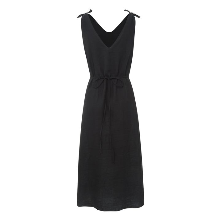 The Knot Linen Dress | Negro- Imagen del producto n°3