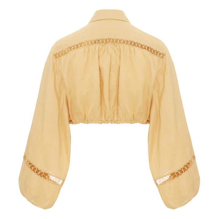 Camicetta crop con colletto | Giallo- Immagine del prodotto n°4