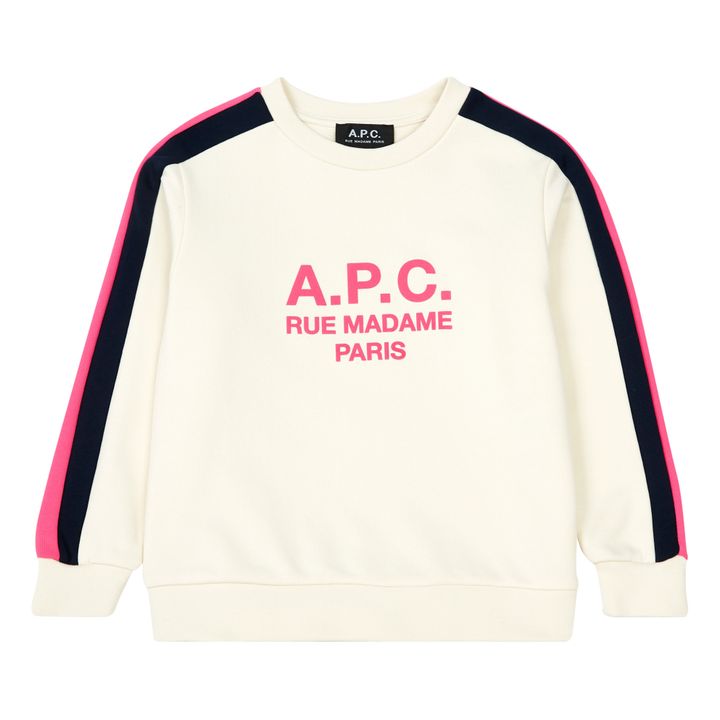 Sweatshirt Jani Bio-Baumwolle naturweiß | Rosa- Produktbild Nr. 0