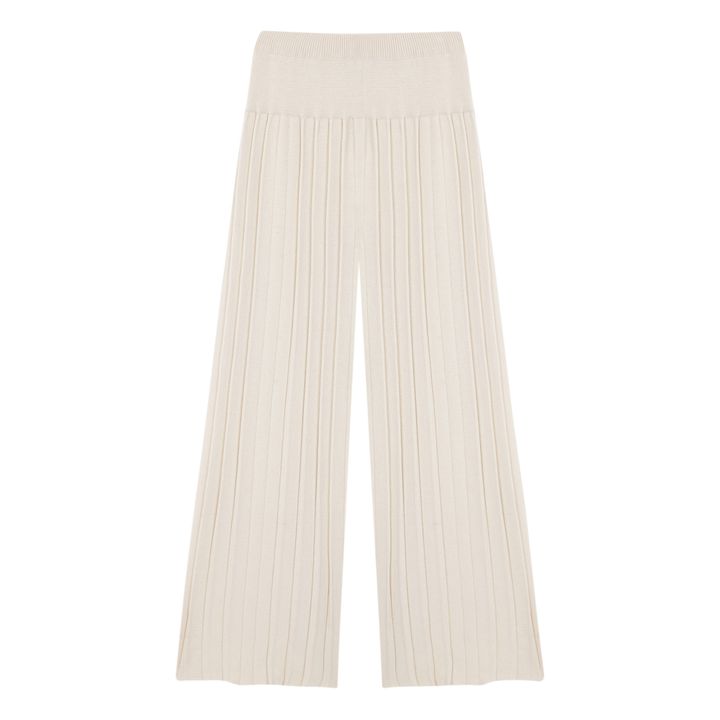 Pantaloni plissettati in cotone e cashmere | Naturale- Immagine del prodotto n°0