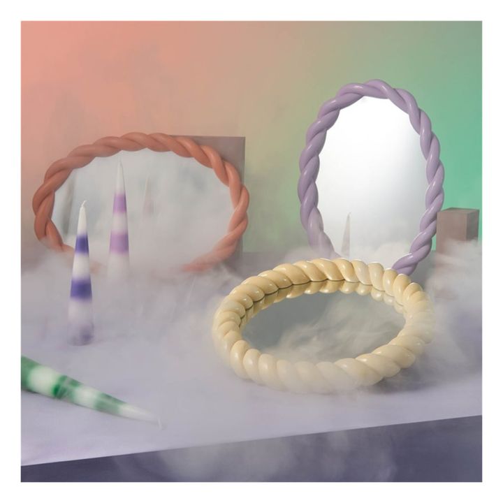 Miroir oval Braid | Lilas- Image produit n°1