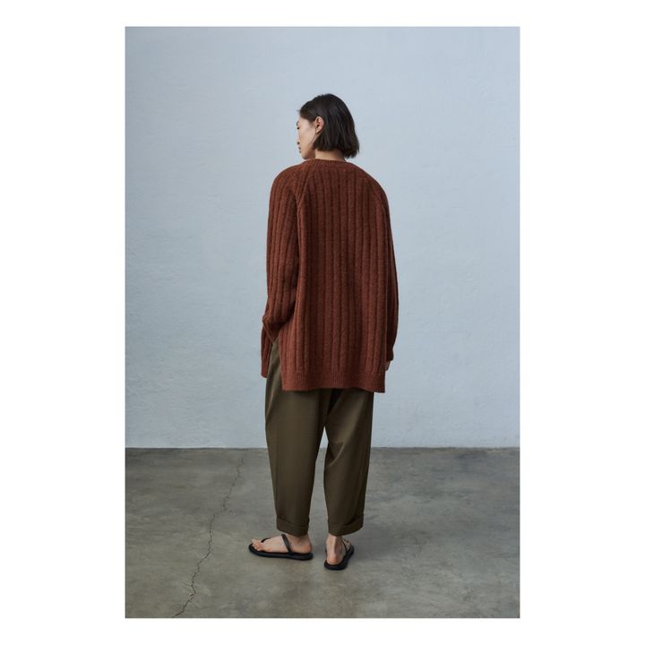Baby Alpaca and Merino Wool V-Neck Jumper | Ruggine- Immagine del prodotto n°4