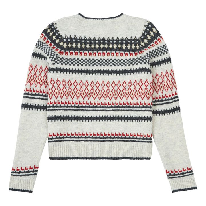 Cárdigan de jacquard de lana Toesie - Colección Navidad | Gris Jaspeado- Imagen del producto n°2