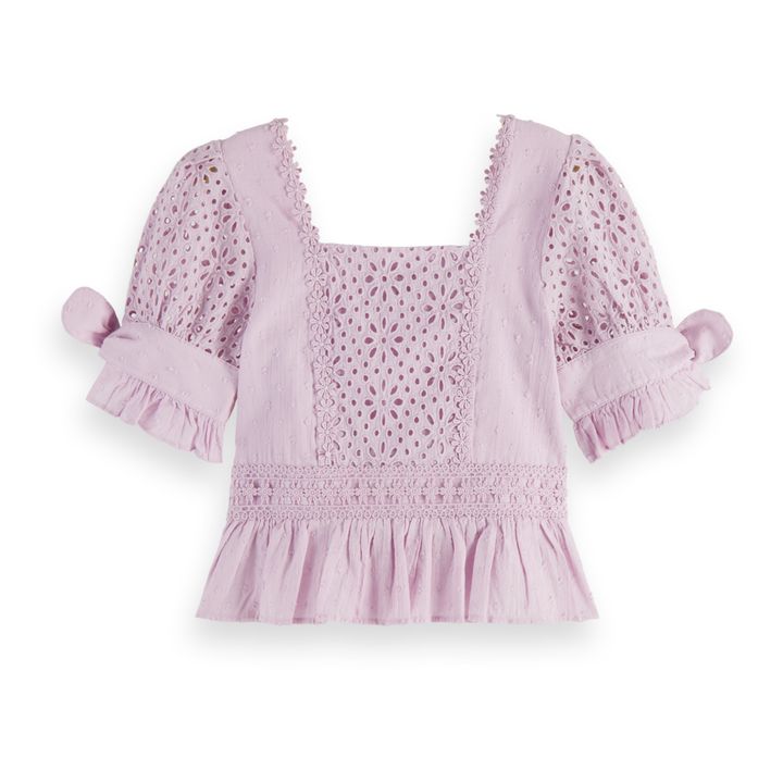 Broderie Anglaise Top | Viola- Immagine del prodotto n°2