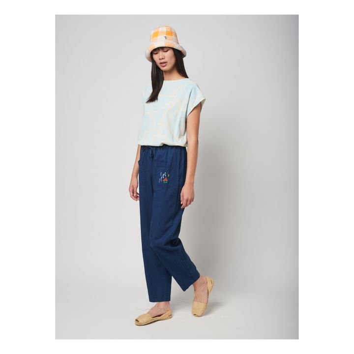 Pantaloni in Cotone e Lino | Blu marino- Immagine del prodotto n°2