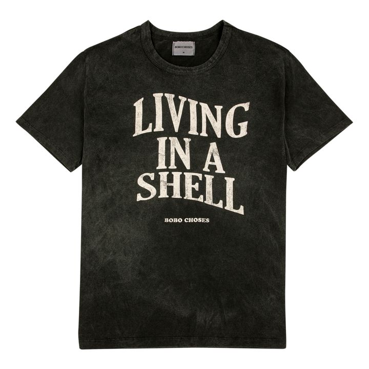 Living In A Shell Organic Cotton Oversize T-Shirt | Negro- Imagen del producto n°0