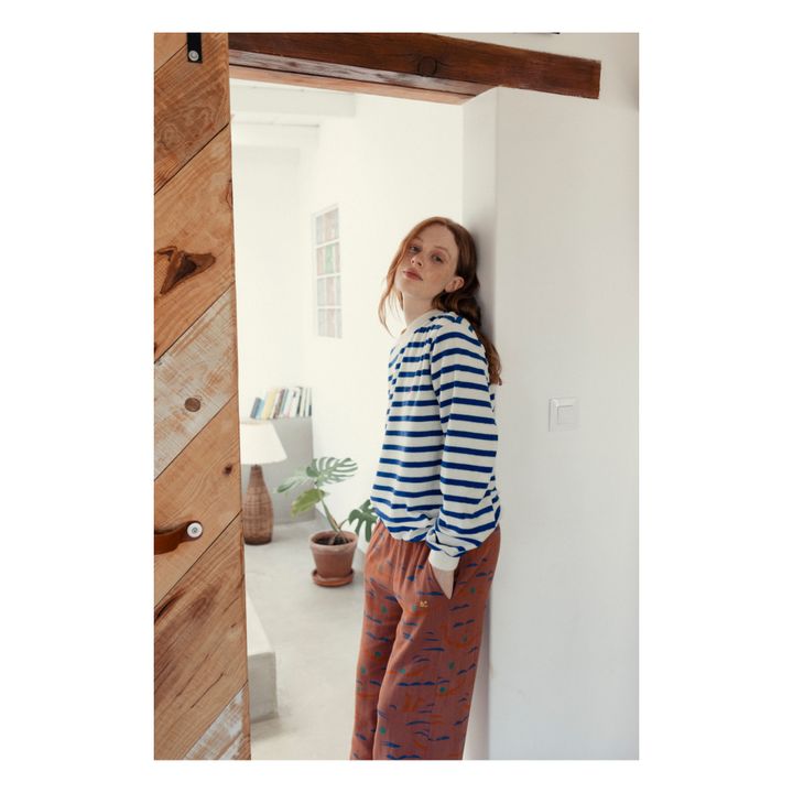 Striped Organic Cotton Terry Sweatshirt | Ecru- Product image n°2