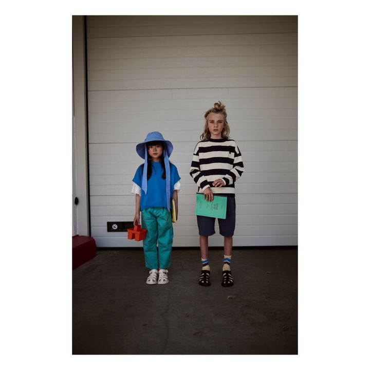 Sudadera de rayas Oversized | Azul Noche- Imagen del producto n°1