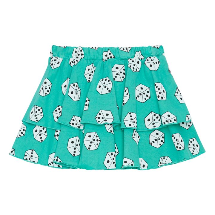 Cubes Organic Cotton Skirt | Verde- Immagine del prodotto n°6