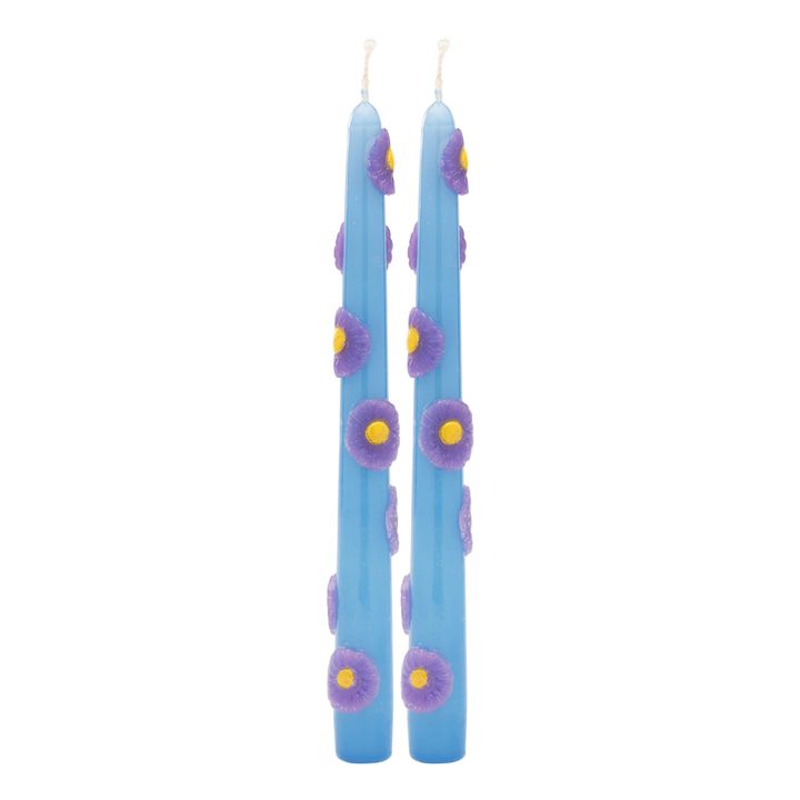 3D Floral Violet Candles - Set of 2- Immagine del prodotto n°0