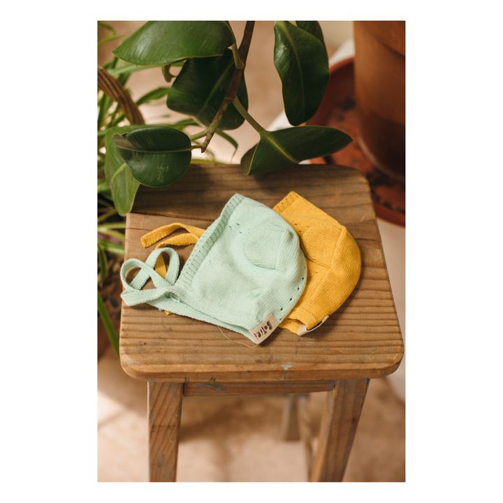 Bear Ears Organic Cotton Knit Beanie | Amarillo- Imagen del producto n°4