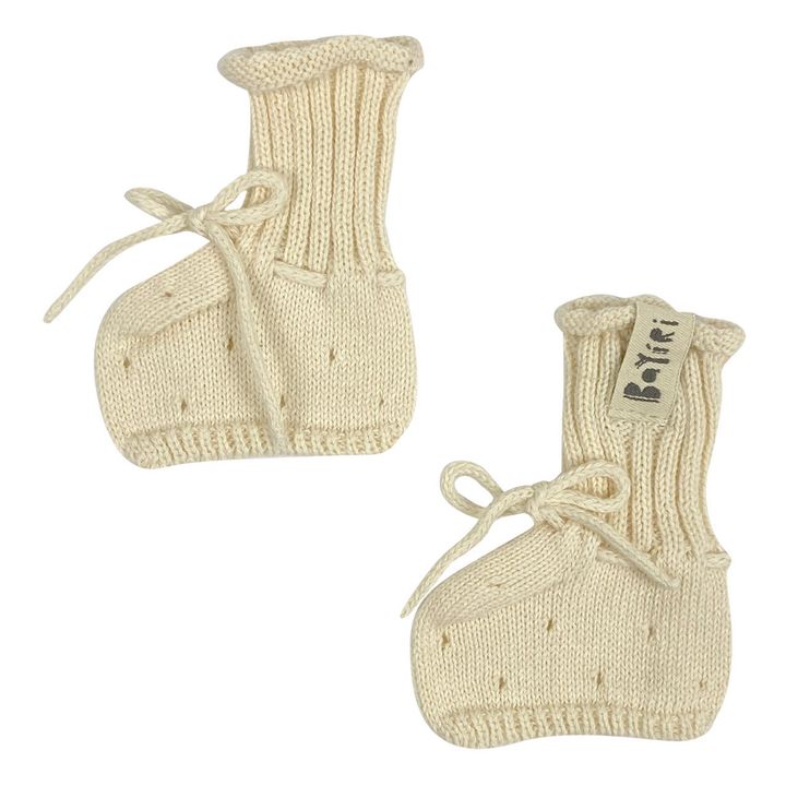 Moon Organic Cotton Knit Booties | Seidenfarben- Produktbild Nr. 0